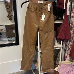 Abercrombie & Fitch Brown Leather Boot Cut Pants